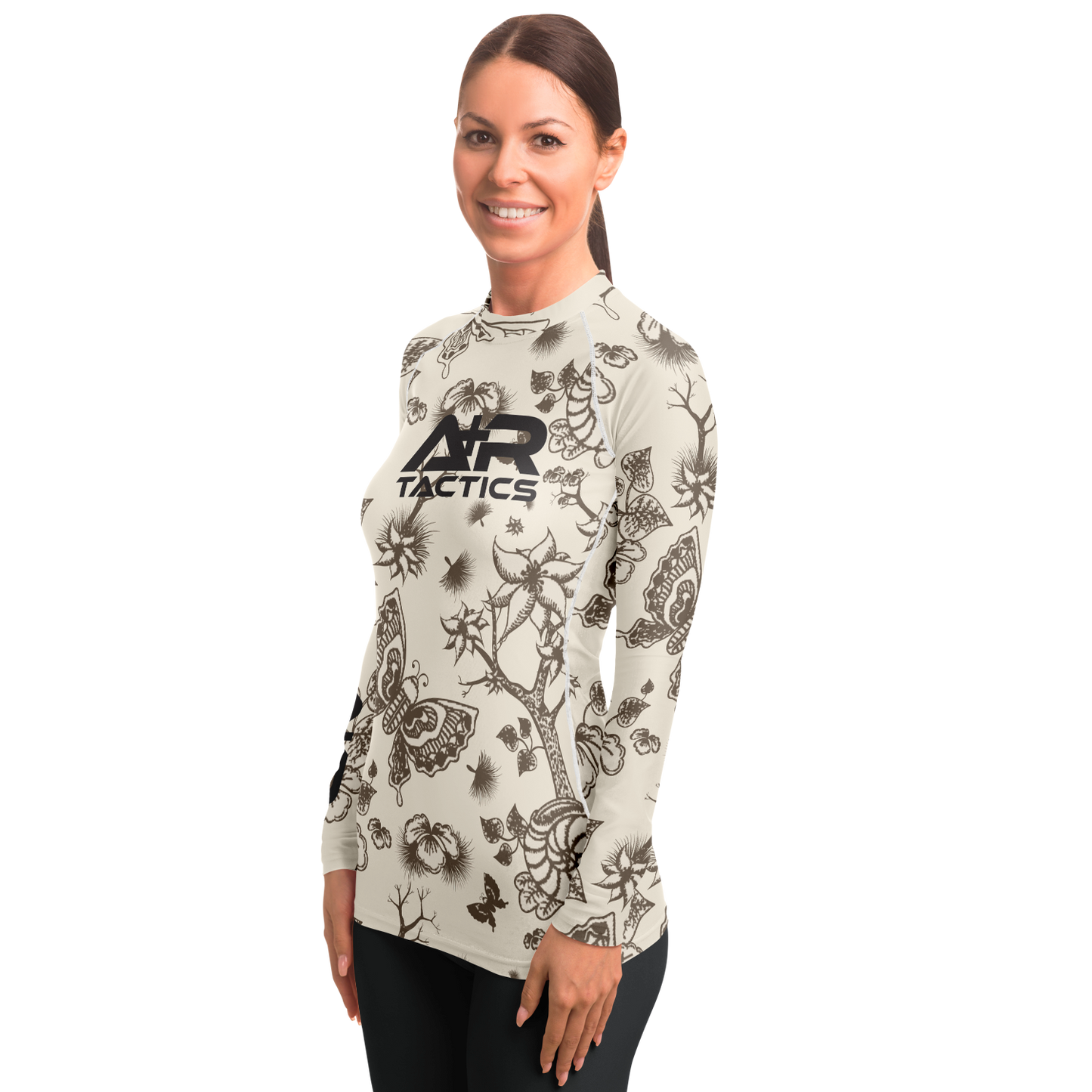 A+R Tactics Logo Womens Rashguard, Retro Chinoiserie
