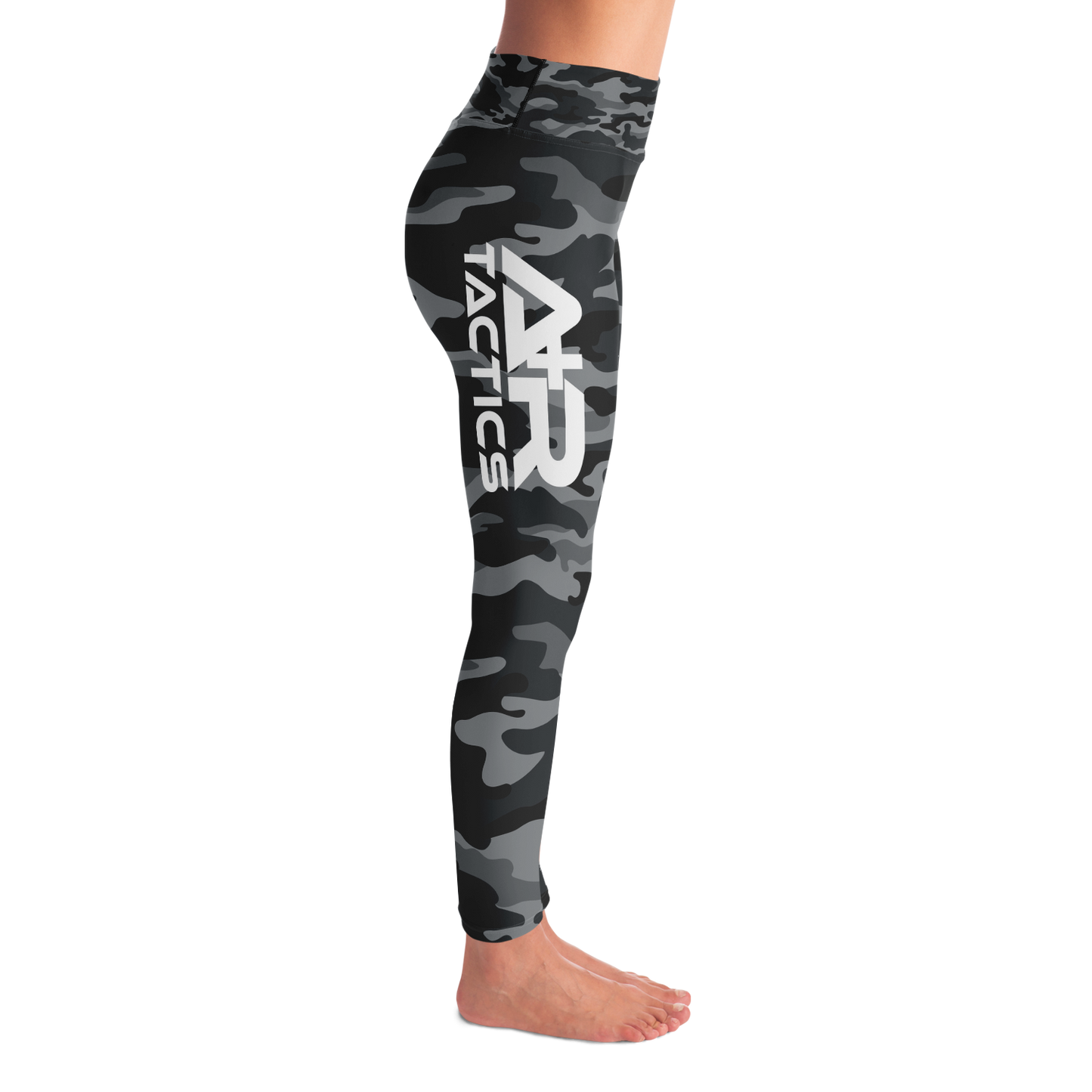 A+R Tactics Logo Womens Premium Leggings, Black Multicam