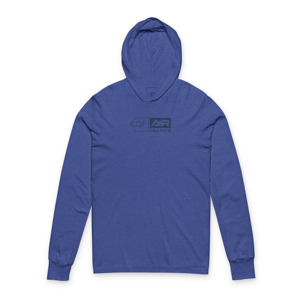 CQF x A+R Tactics Lightweight Hooded Logo, Heathered Royal Blue