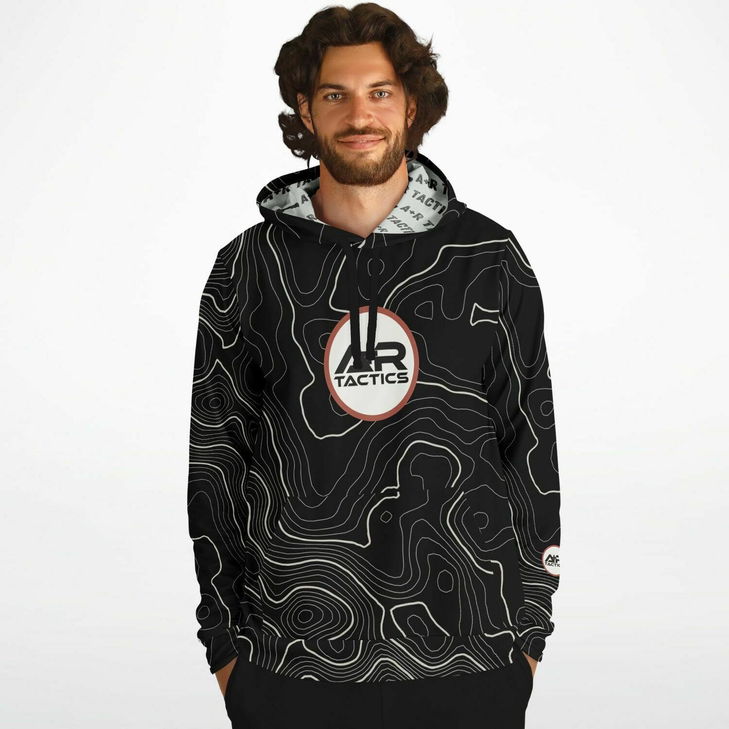 Topographical Print Hoodie