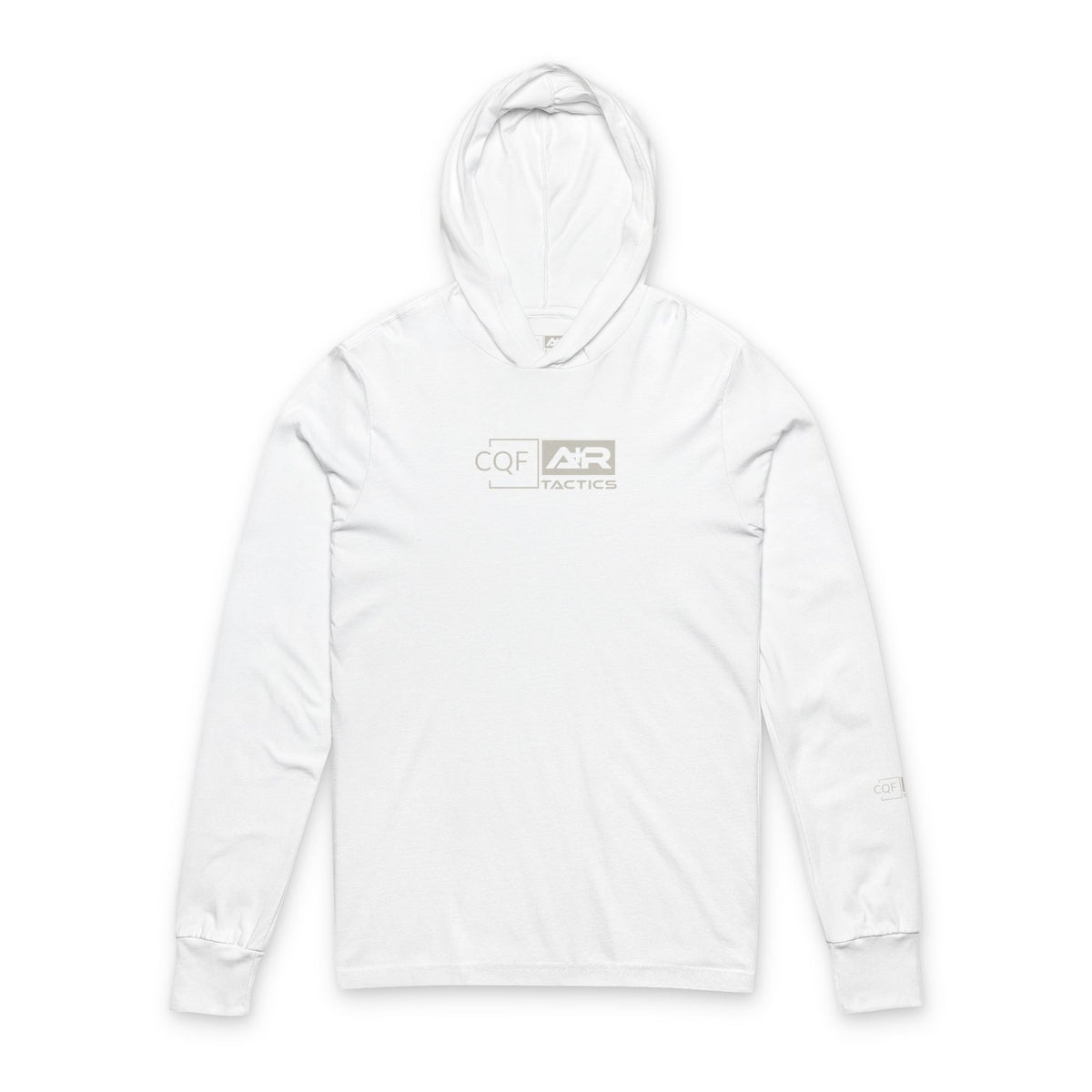 CQF x A+R Tactics Lightweight Hooded Logo Tee, Stone