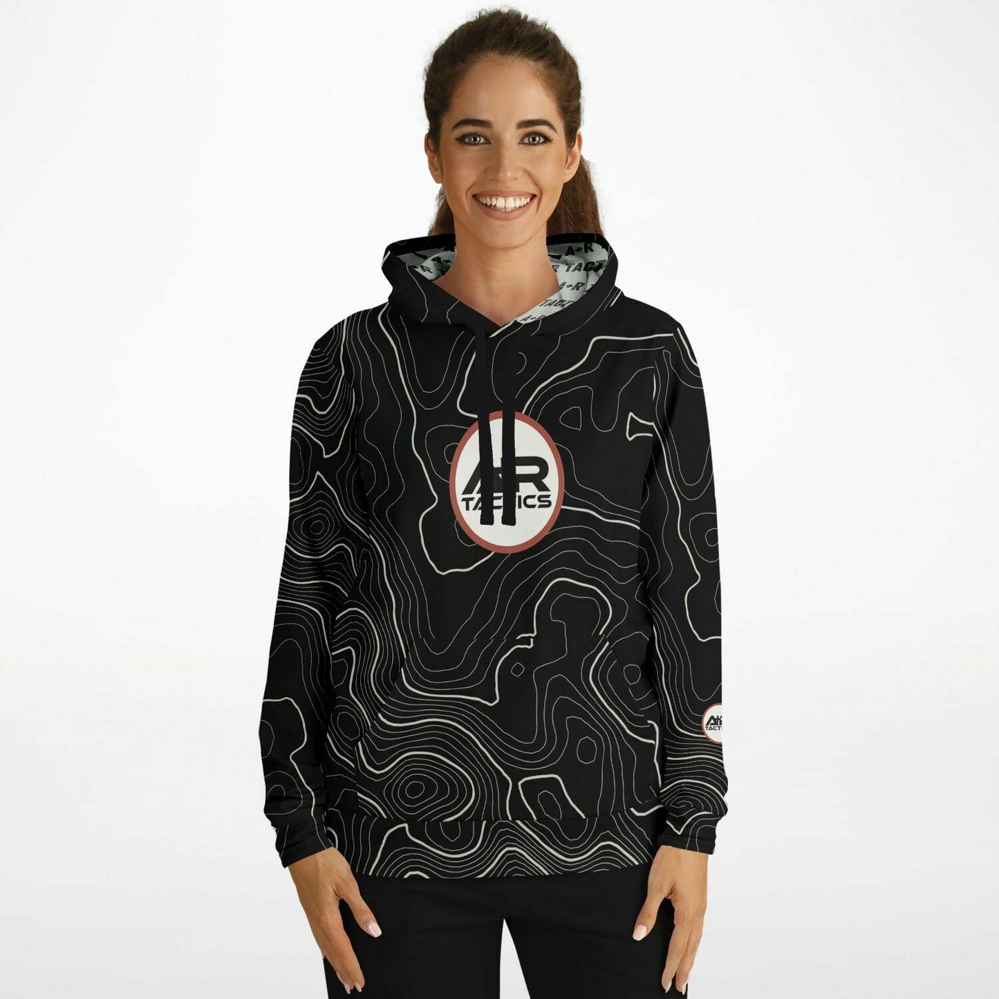 Topographical Print Hoodie