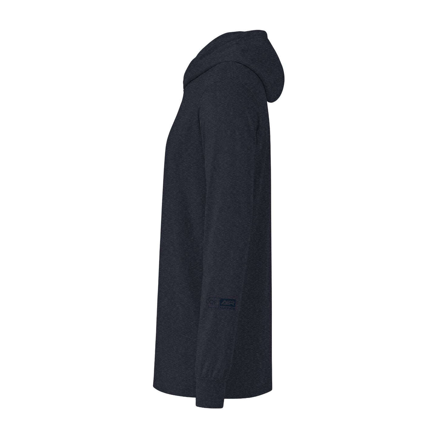 CQF x A+R Tactics Lightweight Hooded Logo, Heathered Navy
