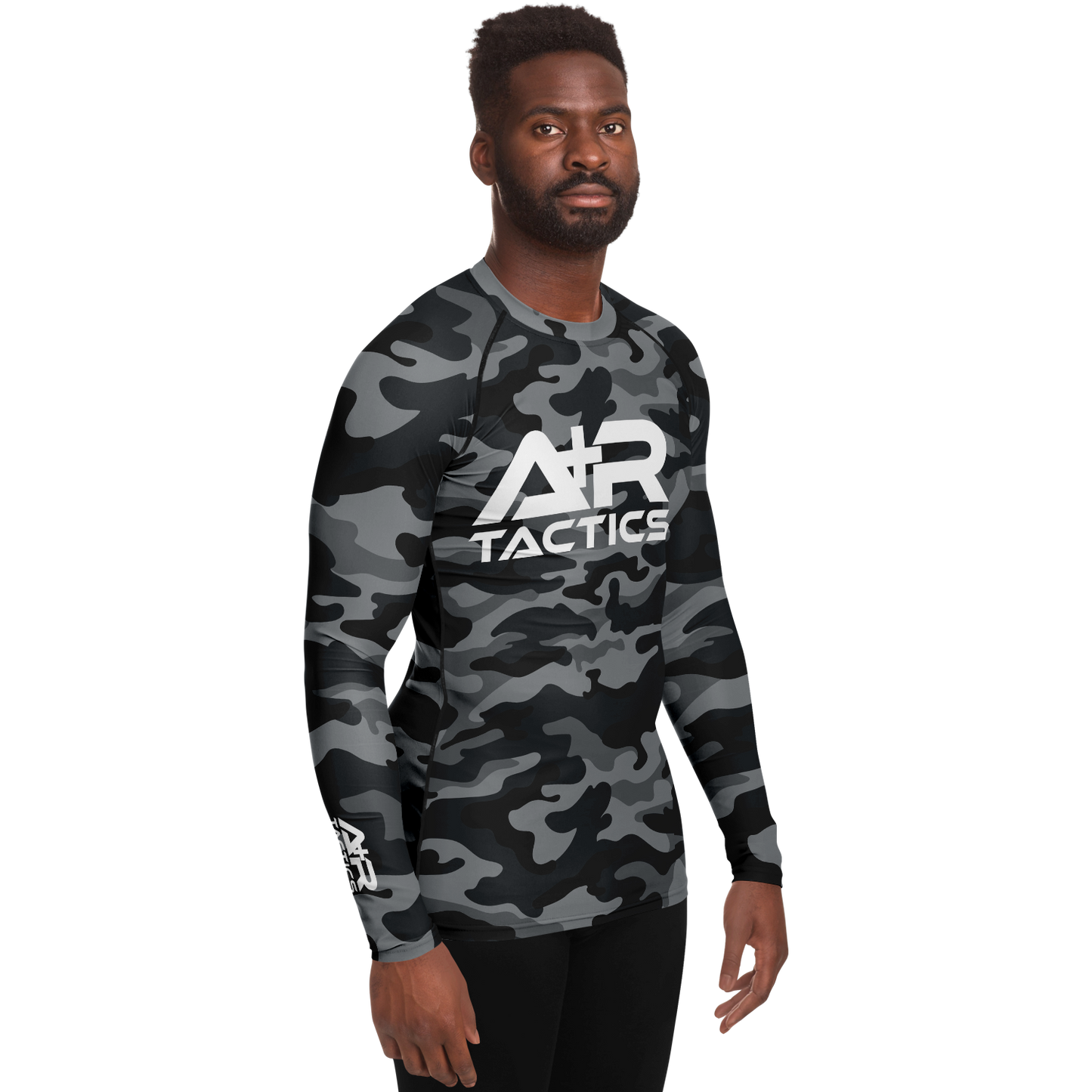 A+R Tactics Logo Mens Rashguard, Black Multicam