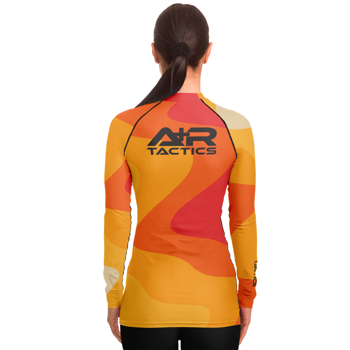 A+R Tactics Logo Womens Rashguard, Retro Flame