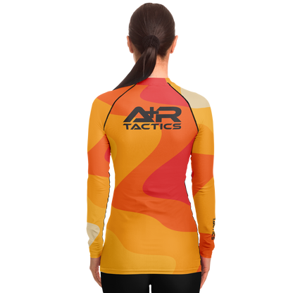 A+R Tactics Logo Womens Rashguard, Retro Flame