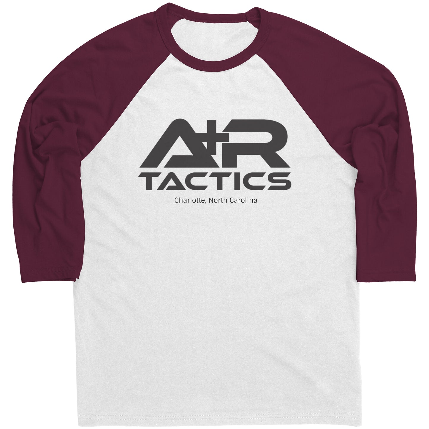 A+R Tactics Logo Raglan Sleeve Tee, Black Print