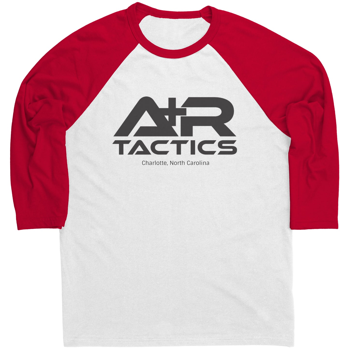 A+R Tactics Logo Raglan Sleeve Tee, Black Print