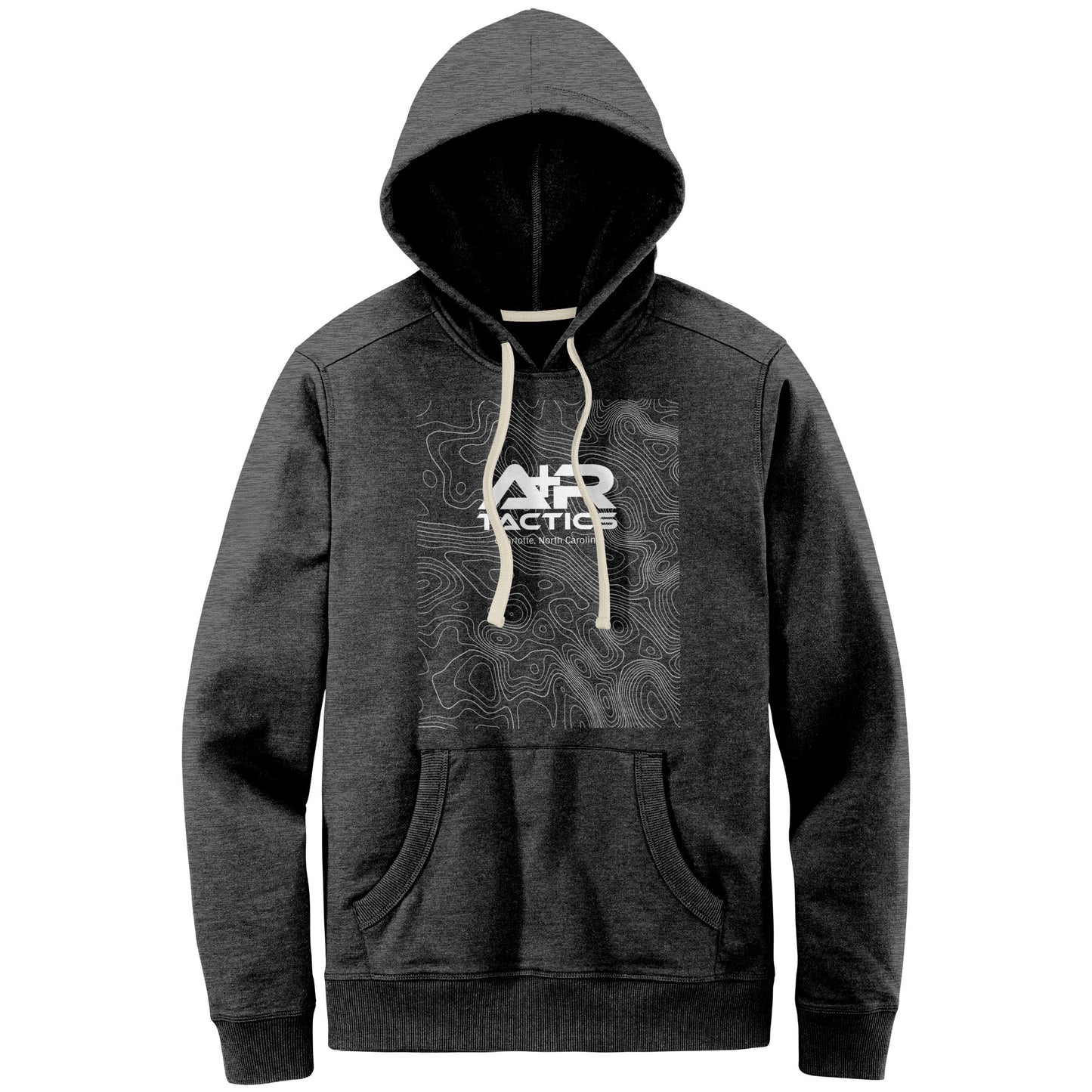 A+R Tactics Logo Mens Re-Fleece Hoodie, Topographical Logo White Print