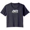 A+R Tactics Logo Womens FlowyCrop Tee, Lined Logo White Print