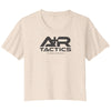 A+R Tactics Logo Womens Flowy Crop Tee, Black Print
