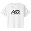 A+R Tactics Logo Womens Flowy Crop Tee, Black Print