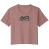 A+R Tactics Logo Womens Flowy Crop Tee Lined Logo Black Print