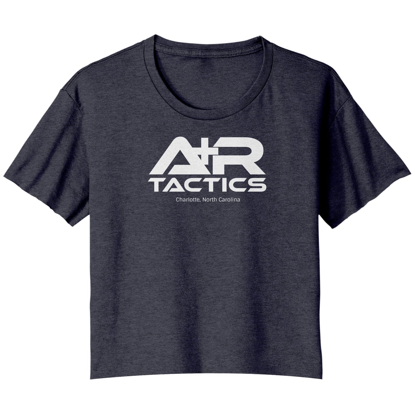 A+R Tactics Logo Womens Flowy Crop Tee, White Print