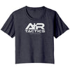 A+R Tactics Logo Womens Flowy Crop Tee, White Print