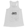 A+R Tactics Logo Womens Flowy Raceback Tank, Logo Topographical Logo Black