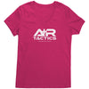 A+R Tactics Logo Womens V-Neck Tee, White Print