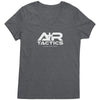 A+R Tactics Logo Womens Tee, V-Neck, White Print