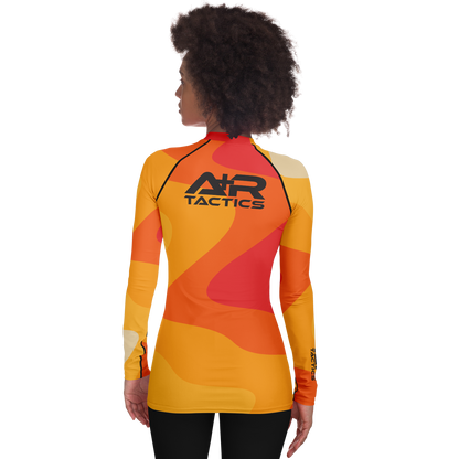 A+R Tactics Logo Womens Rashguard, Retro Flame