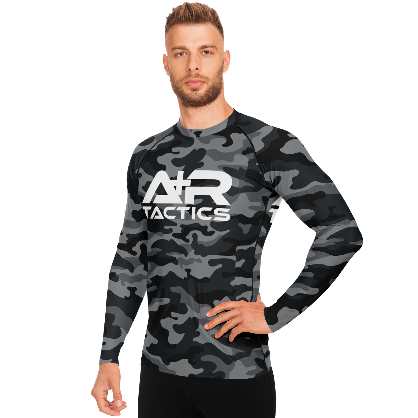 A+R Tactics Logo Mens Rashguard, Black Multicam