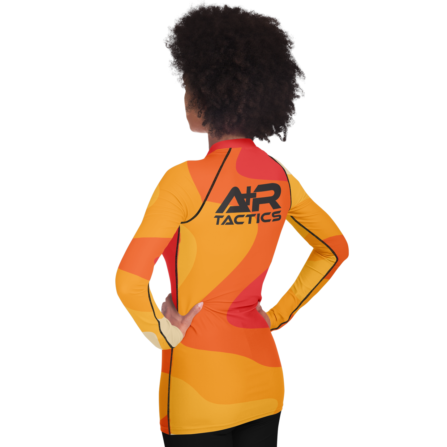 A+R Tactics Logo Womens Rashguard, Retro Flame