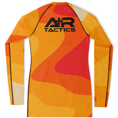 A+R Tactics Logo Womens Rashguard, Retro Flame