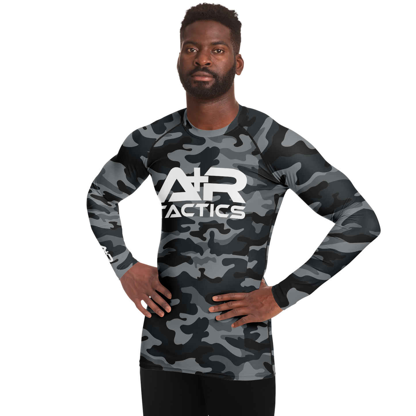 A+R Tactics Logo Mens Rashguard, Black Multicam